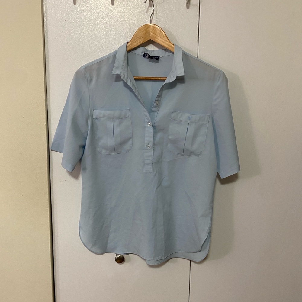 Vintage Givenchy Sky Blue Couture Blouse
